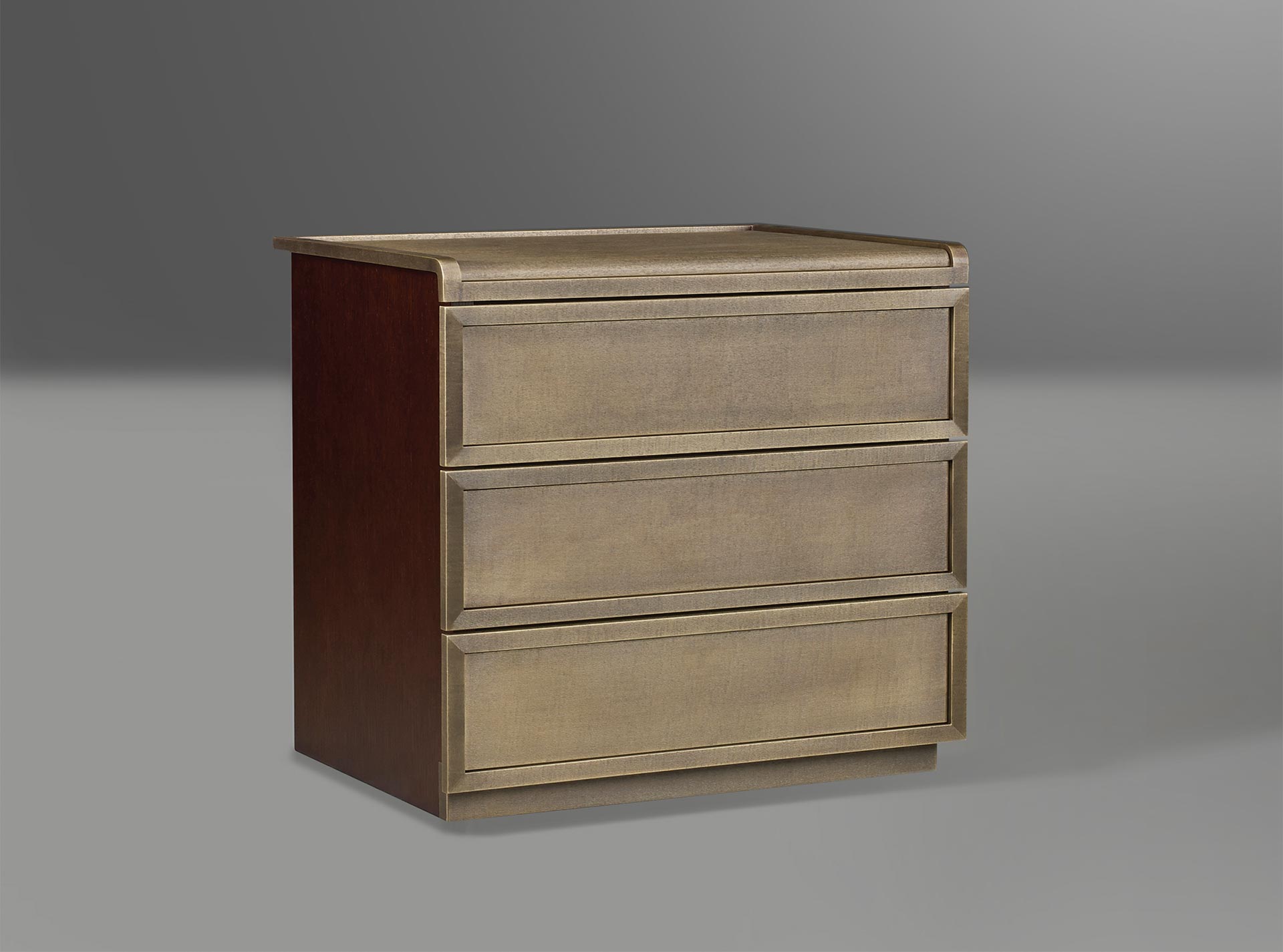 Orione is a wooden bedside table with drawers from the Promemoria's catalogue | Promemoria