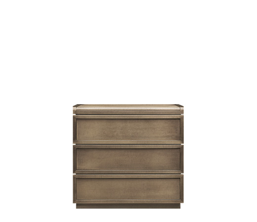 Orione is a wooden bedside table with drawers from the Promemoria's catalogue | Promemoria