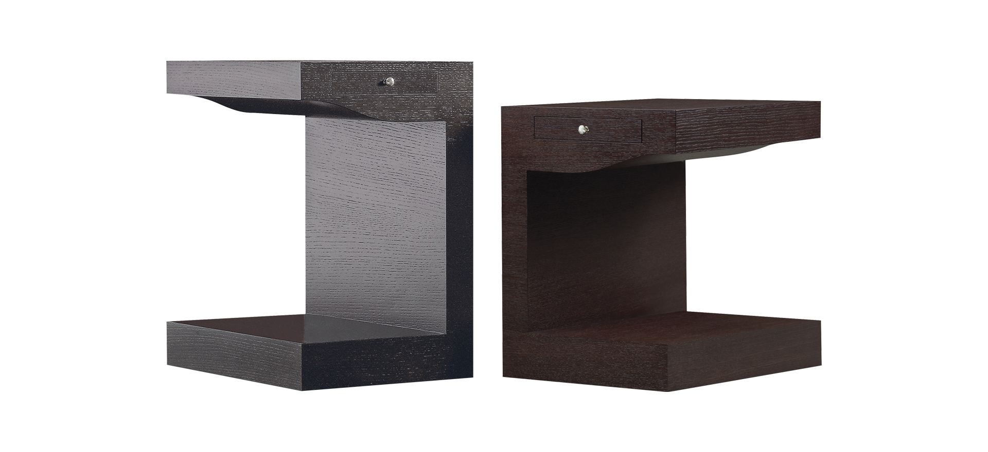 „Zoe“ ist ein rollbarer Nachttisch aus Holz mit Bronzeknauf, aus dem Katalog von Promemoria | Promemoria
