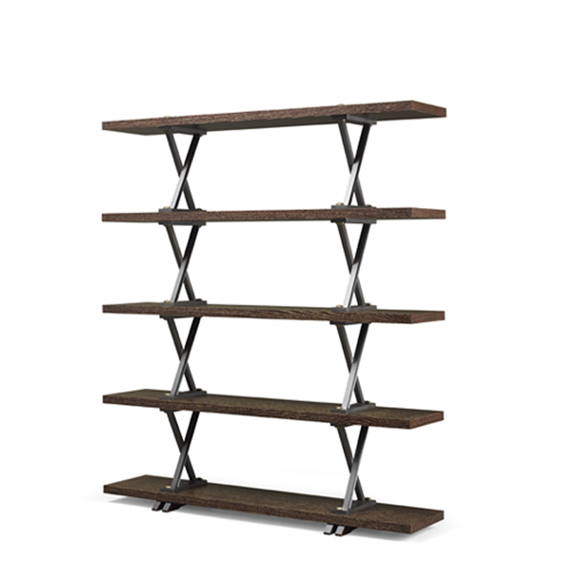 X Libreria is a wooden modular bookcase with bronze supports shaped like and X, from Promemoria's catalogue | Promemoria