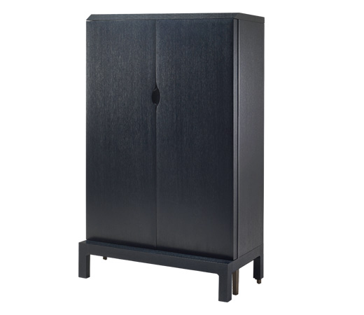 Laos is a wooden cabinet with a recessed handle and wooden or glass doors from Promemoria's Indigo Tales collection | Promemoria