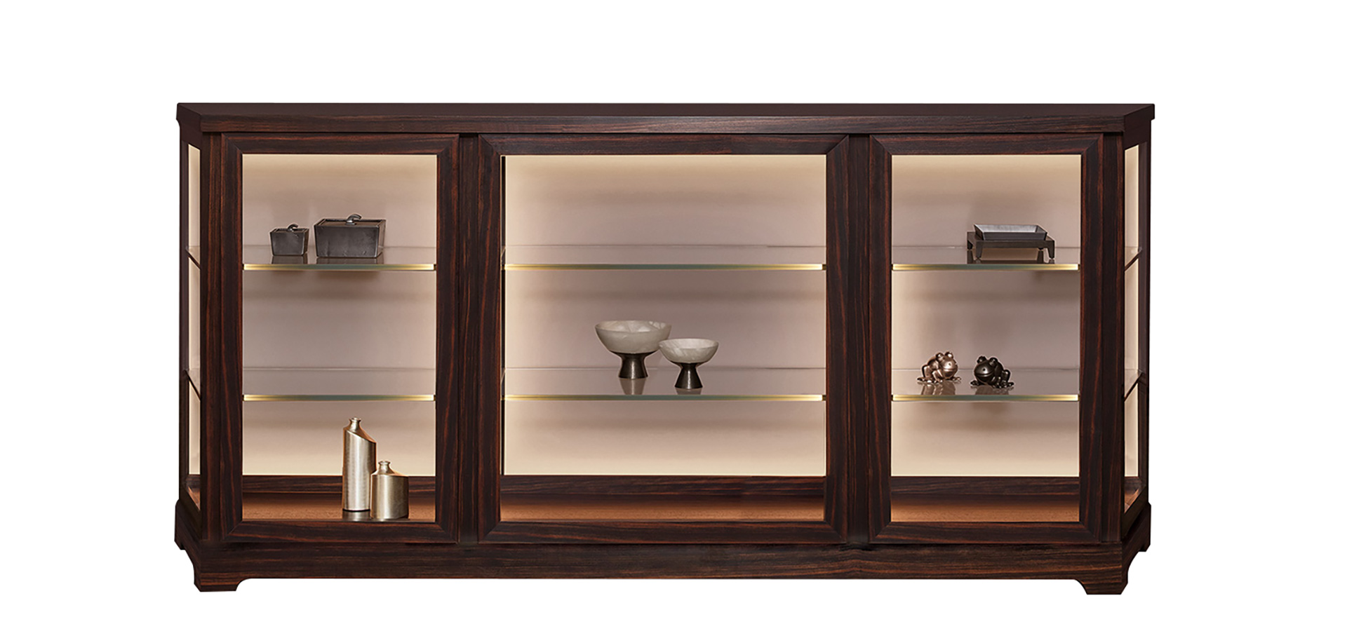 Nefertiti is a wooden cabinet with glass and bronze details from Promemoria's Night Tales collection | Promemoria