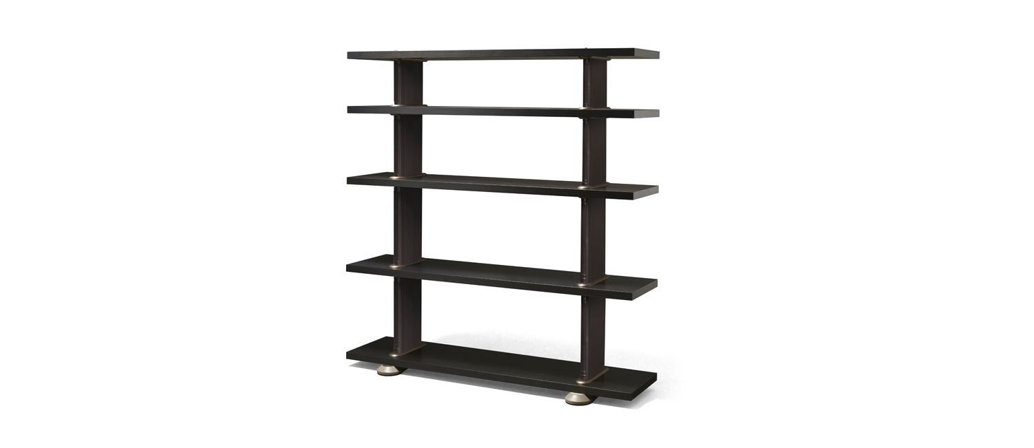/mediaPeggy%20is%20a%20modular%20wooden%20bookcase%20with%20leather%20covered%20supports%20and%20bronze%20details,%20from%20Promemoria's%20catalogue%20|%20Promemoria