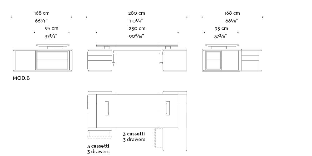 Dettaglio di Au Bout de la Nuit, scrittoio in legno con base e dettagli in bronzo del catalogo Promemoria, disegnato da Davide Sozzi nel 2016 | Promemoria