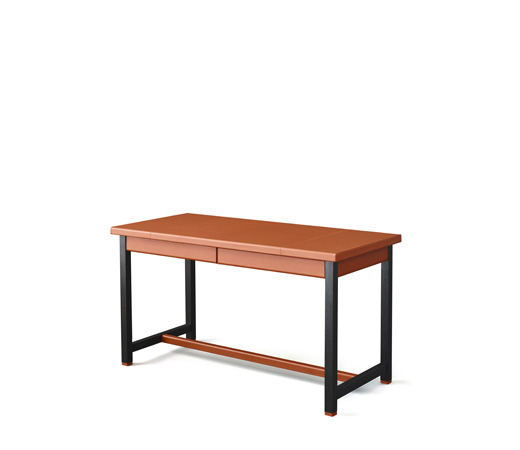 Ernest is a refined writing desk with wooden structure and covered in leather from the Promemoria's catalogue | Promemoria