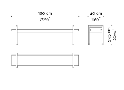 A passepartout bench with an elegant shape