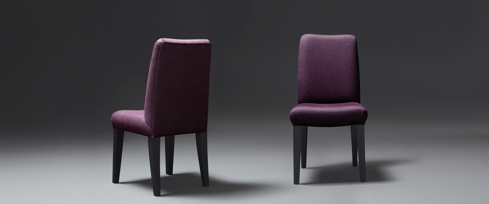 Isotta is a wooden dining chair with or without armrests and with a fabric or leather covered back, from Promemoria's catalogue | Promemoria