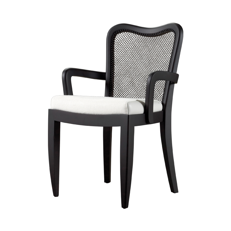 Panama is a wooden chair with leather rope back that can be customized, from Promemoria's catalogue | Promemoria