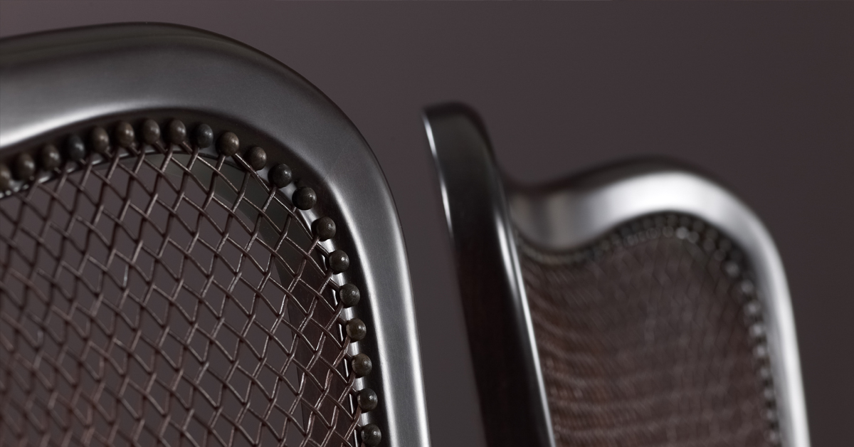 Panama is a wooden chair with leather rope back that can be customized, from Promemoria's catalogue | Promemoria