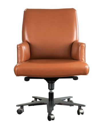 „Isotta“ ist ein mit Stoff oder Leder bezogener Bürostuhl mit oder ohne Armlehnen, aus dem Katalog von Promemoria | Promemoria