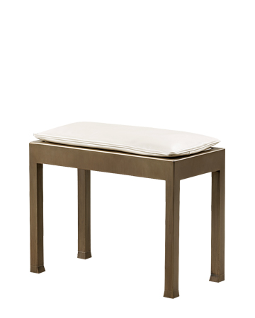 Gong è uno sgabello in bronzo con cuscino in pelle, del catalogo di Promemoria | Promemoria