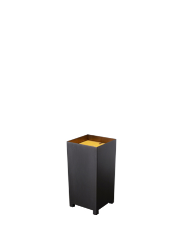 Bronzo is a floor LED lamp with bronze structure, covered inside with gold leaf and glass diffuser, from Promemoria's catalogue | Promemoria