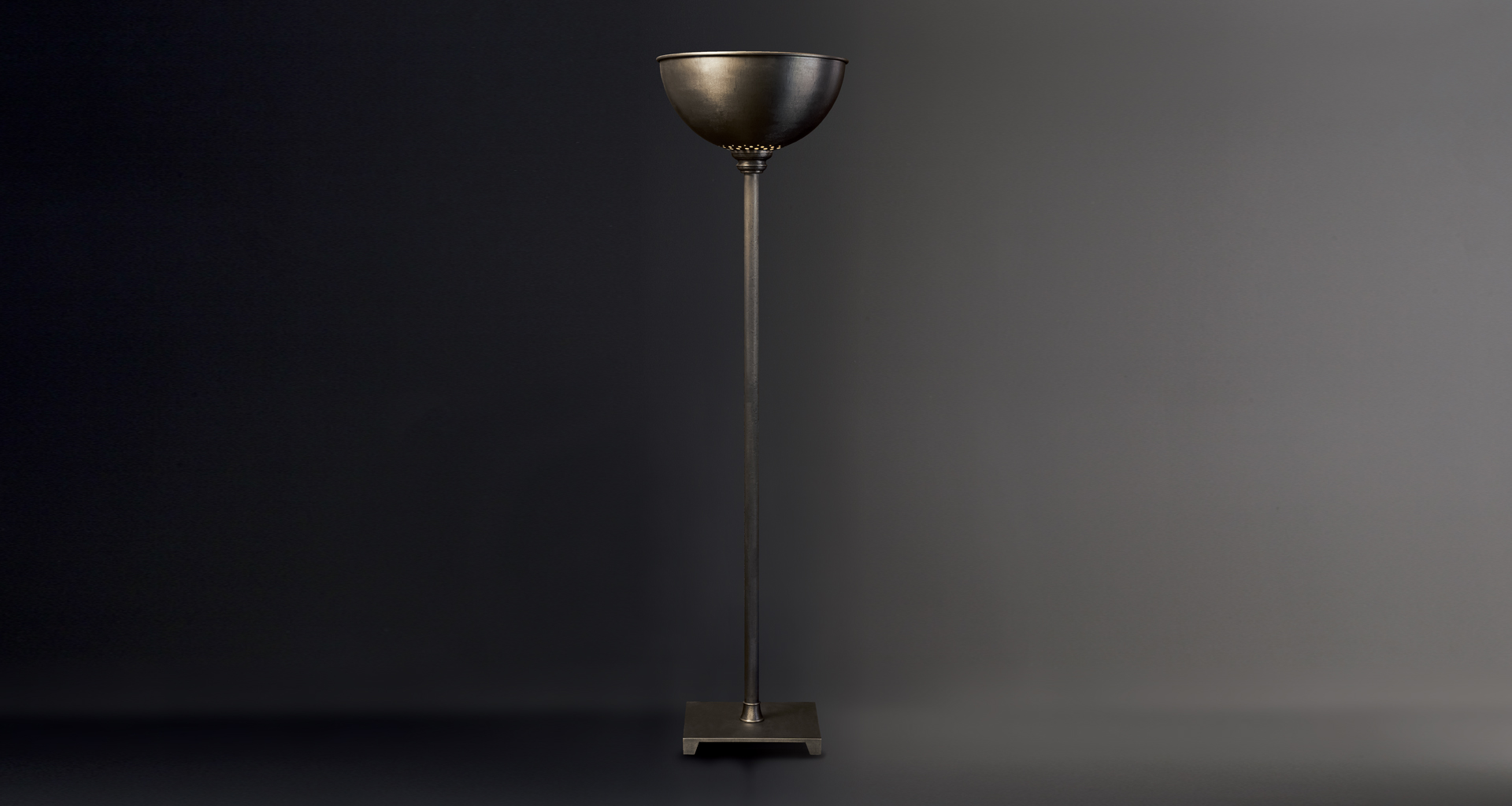 Charlotte is a floor LED lamp in bronze with methacrylate diffuser, from Promemoria's catalogue | Promemoria
