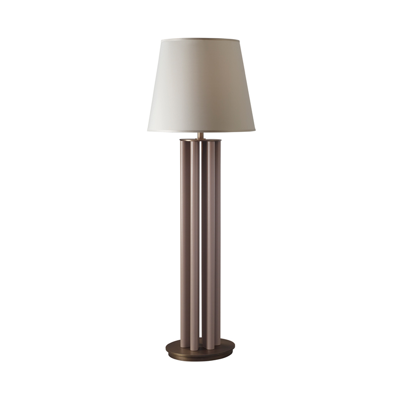 Promemoria Clori Led Floor Lamp In Leather Or Wood