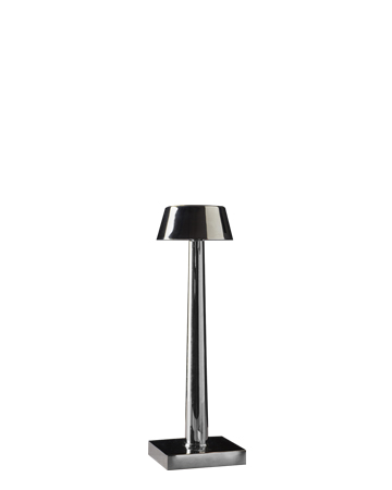 Fiammetta is a portable table LED lamp with bronze structure and touch switch, from Promemoria's catalogue | Promemoria