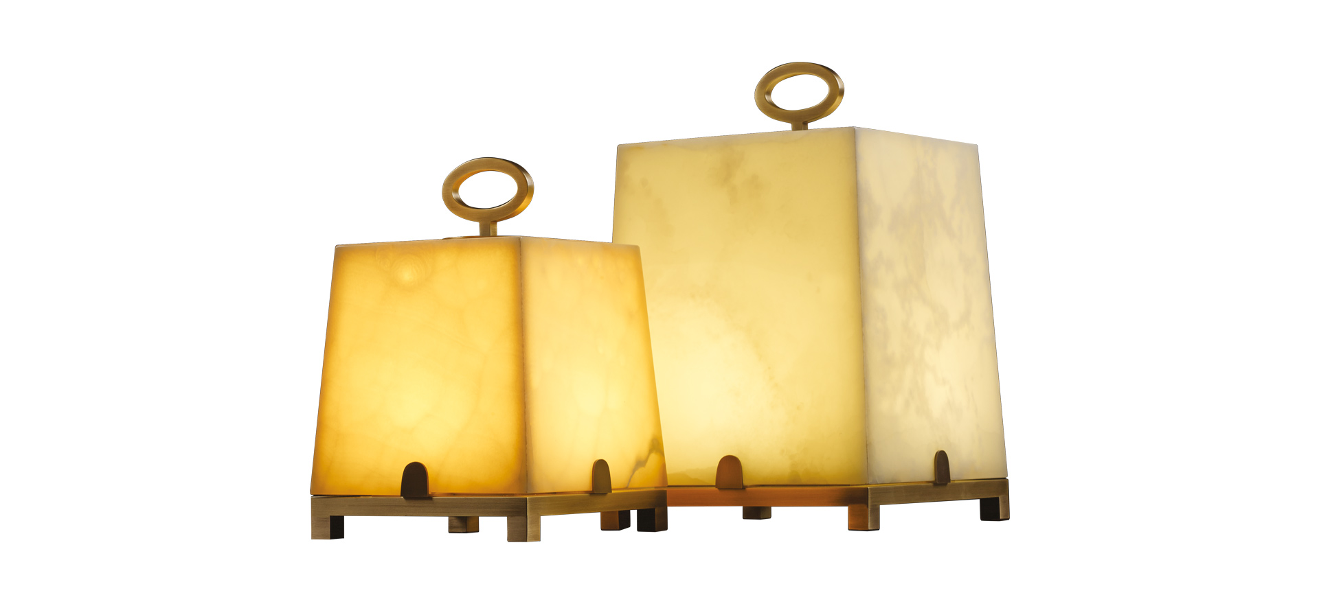Karina è una lampada da tavolo a LED in bronzo o onice, del catalogo di Promemoria | Promemoria