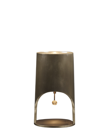 Mimì is a table lamp with bronze structure and Murano glass pendant, from Promemoria's Capsule Collection by Bruno Moinard | Promemoria