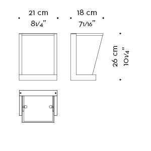 Dimensioni di Colette, lampada da parete a LED in bronzo, nichel o cromo con paralume in lino, cotone o con bordo fatto a mano, del catalogo di Promemoria | Promemoria