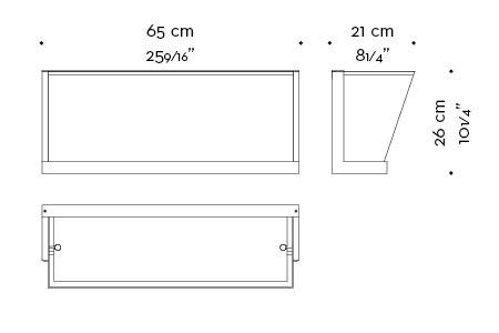 Dimensions of Colette, a wall LED lamp, in bronze, nickel or chrome, with a linen or cotton lampshade or handmade edge, from Promemoria's catalogue | Promemoria