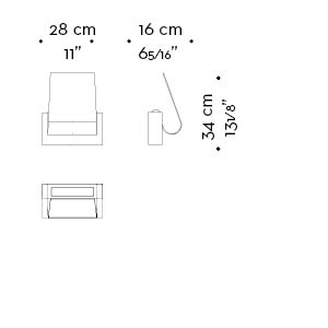 Dimensioni di Dodoma, lampada da parete in legno con un paralume esterno in bronzo e uno interno in ottone, della Capsule Collection di Bruno Moinard di Promemoria | Promemoria