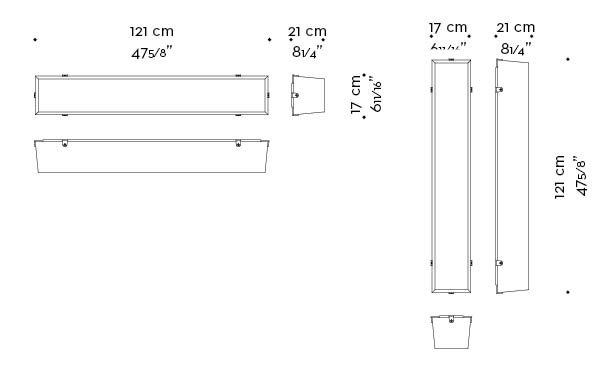 Dimensioni di Karina, lampada da parete a LED in bronzo e onice, del catalogo di Promemoria | Promemoria