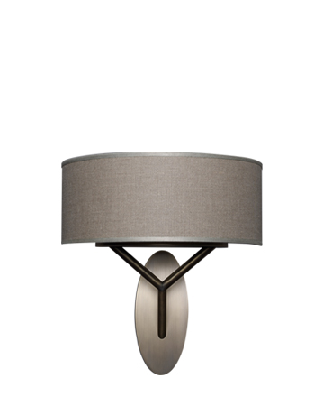 Nagoya is a wall bronze lamp with a linen, cotton and silk shade with handmade edge, from Promemoria's Capsule Collection by Bruno Moinard | Promemoria