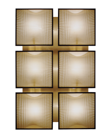 Teresa is a modular bronze wall lamp with a glass diffuser with linen, cotton or silk insert, from Promemoria's catalogue | Promemoria