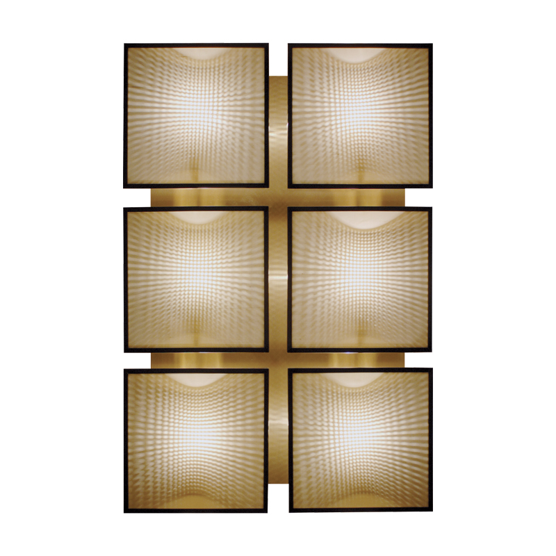 Teresa — модульная настенная лампа из бронзы со светорассеивателем из стекла со вставками изо льна, хлопка или шелка из каталога Promemoria | Promemoria