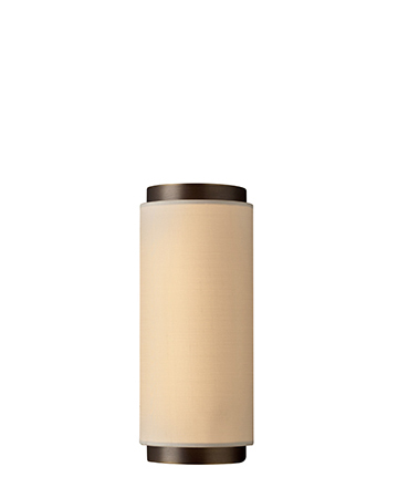 Zelda is a wall bronze LED lamp, with a linen, cotton or silk lampshade with handmade edge, from Promemoria's Amaranthine Tales collection | Promemoria