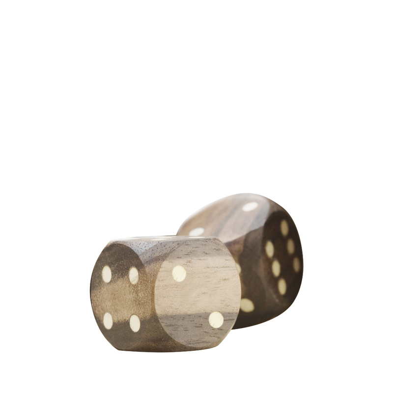 Wooden game sets of dice, checkers, dominoes and chess, available with leather box, from Promemoria's catalogue | Promemoria