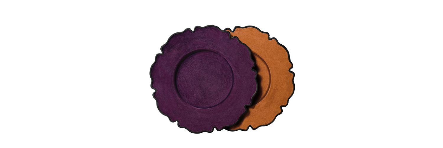 /mediaIbisco是一款花朵造型的皮革或橡胶黄麻织物杯垫，请参见Promemoria产品目录|Promemoria