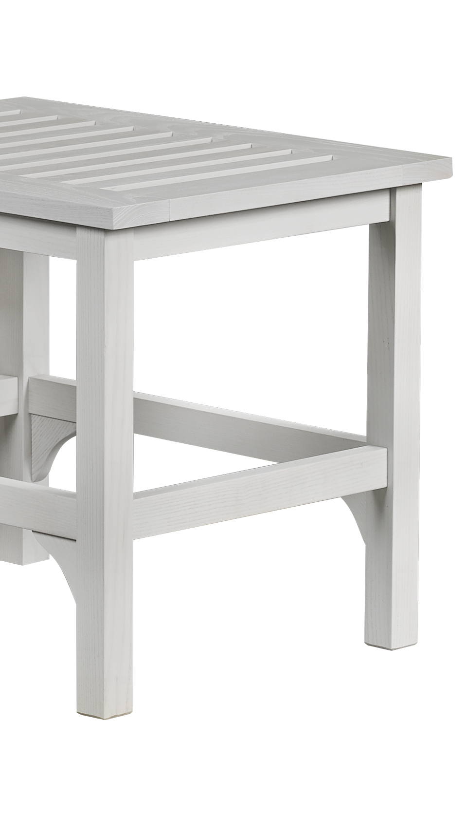 Detail of Tremezzo, an outdoor wooden small table from Promemoria's outdoor catalogue | Promemoria