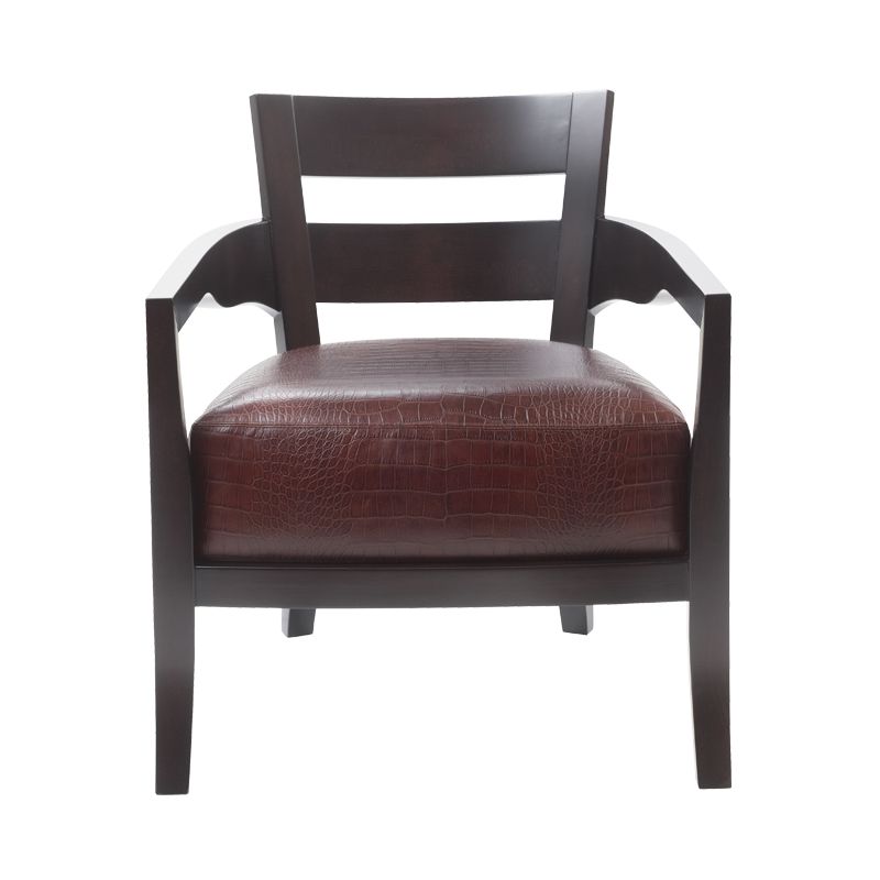 Africa is a wooden armchair covered in fabric or leather, from Promemoria's catalogue | Promemoria