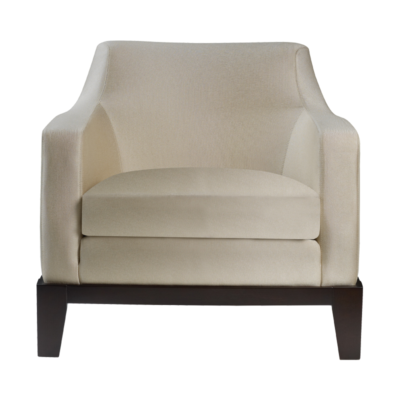 Aziza is a wooden armchair covered in fabric or leather, from Promemoria's catalogue | Promemoria