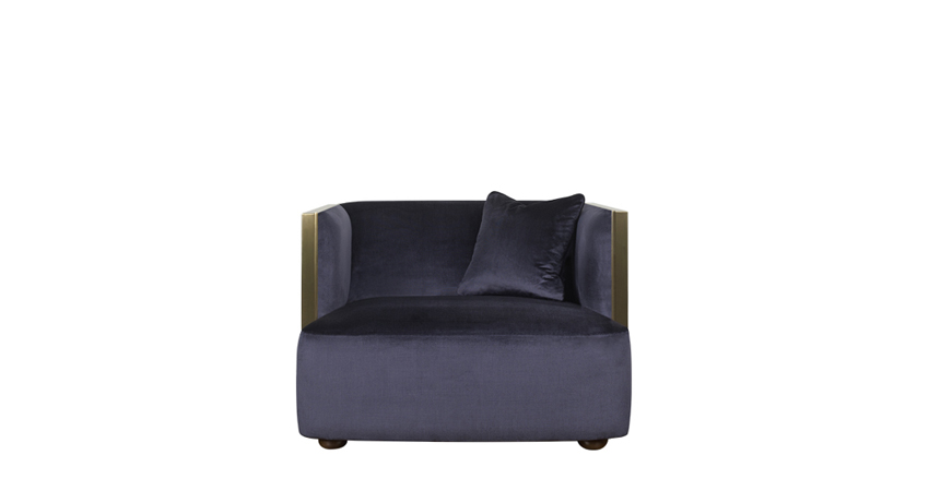 Boccaccio铜质扶手椅以织物包衬，请参见Promemoria产品目录|Promemoria