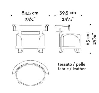 Dimensions of Chelsea, a wooden armchair covered in fabric or leather with bronze details, from Promemoria's catalogue | Promemoria