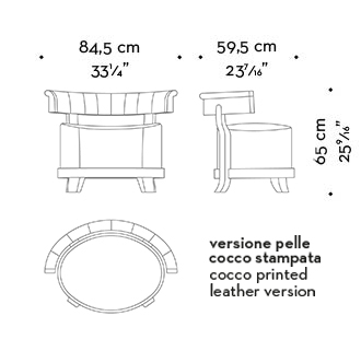 Dimensions of Chelsea, a wooden armchair covered in fabric or leather with bronze details, from Promemoria's catalogue | Promemoria