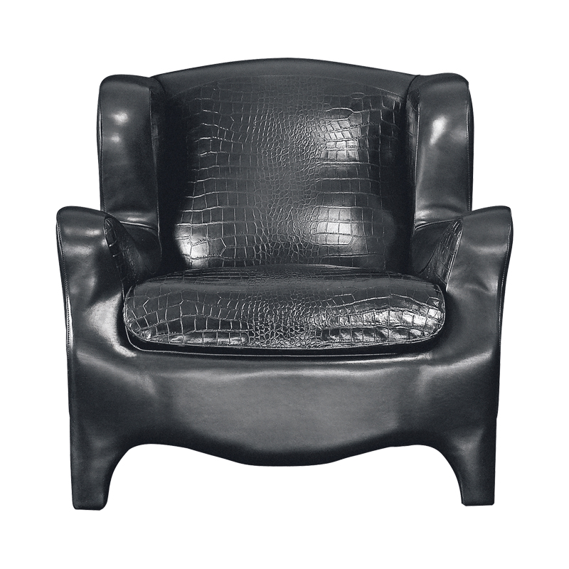 Club&nbsp;— кресло с внутренней обивкой из ткани или кожи и внешней обивкой из кожи из каталога Promemoria | Promemoria
