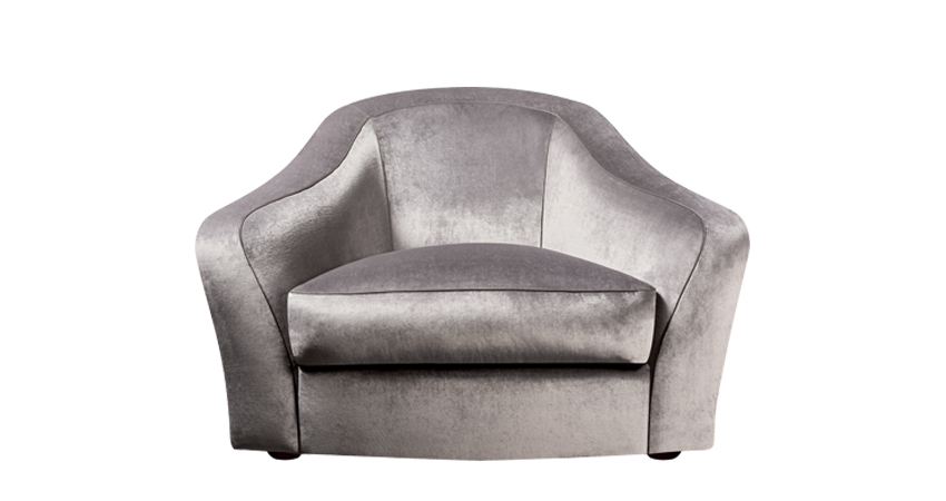 Fiore di Loto is an armchair for two covered in fabric or leather, from Promemoria's catalogue | Promemoria