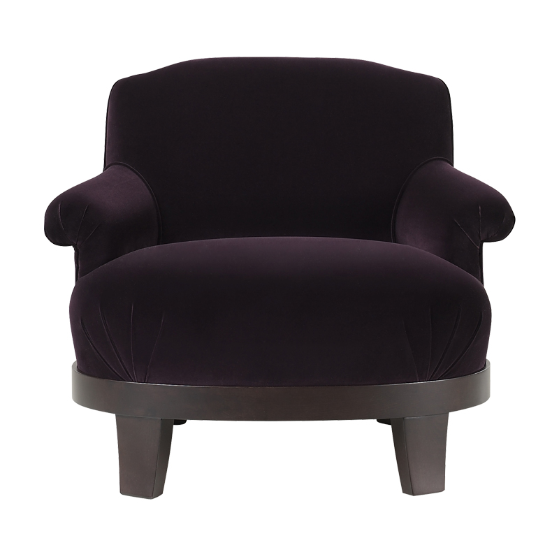 Gacy is a wooden armchair covered in fabric or leather, from Promemoria's catalogue | Promemoria