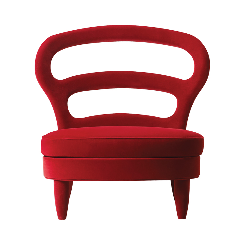 Nina扶手椅以织物或皮革包衬，提供高背款或低背款，请参见Promemoria产品目录|Promemoria