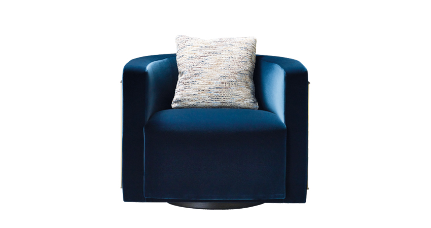 Pervinca&nbsp;— вращающееся кресло с бронзовым каркасом, деревянным основанием и обивкой из ткани из коллекции Lake Tales компании Promemoria | Promemoria
