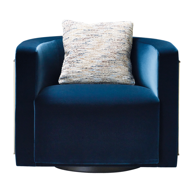 Pervinca&nbsp;— вращающееся кресло с бронзовым каркасом, деревянным основанием и обивкой из ткани из коллекции Lake Tales компании Promemoria | Promemoria
