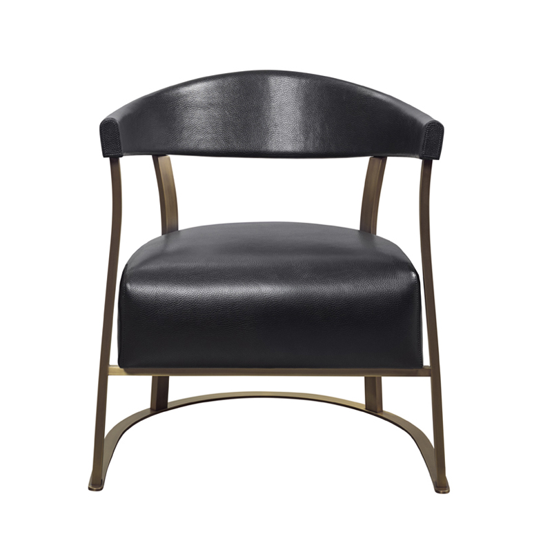 Rachele is a bronze armchair covered in leather, from Promemoria's catalogue | Promemoria