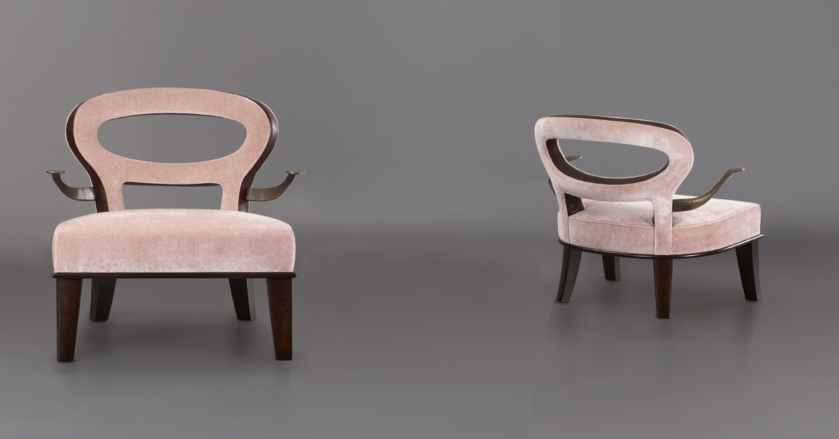 Roka Large Lounge Chair with Beech Structure Promemoria