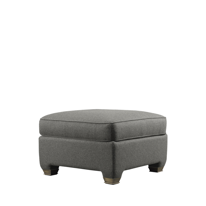 Augusto is a pouf covered in leather or fabric, from Promemoria's catalogue | Promemoria