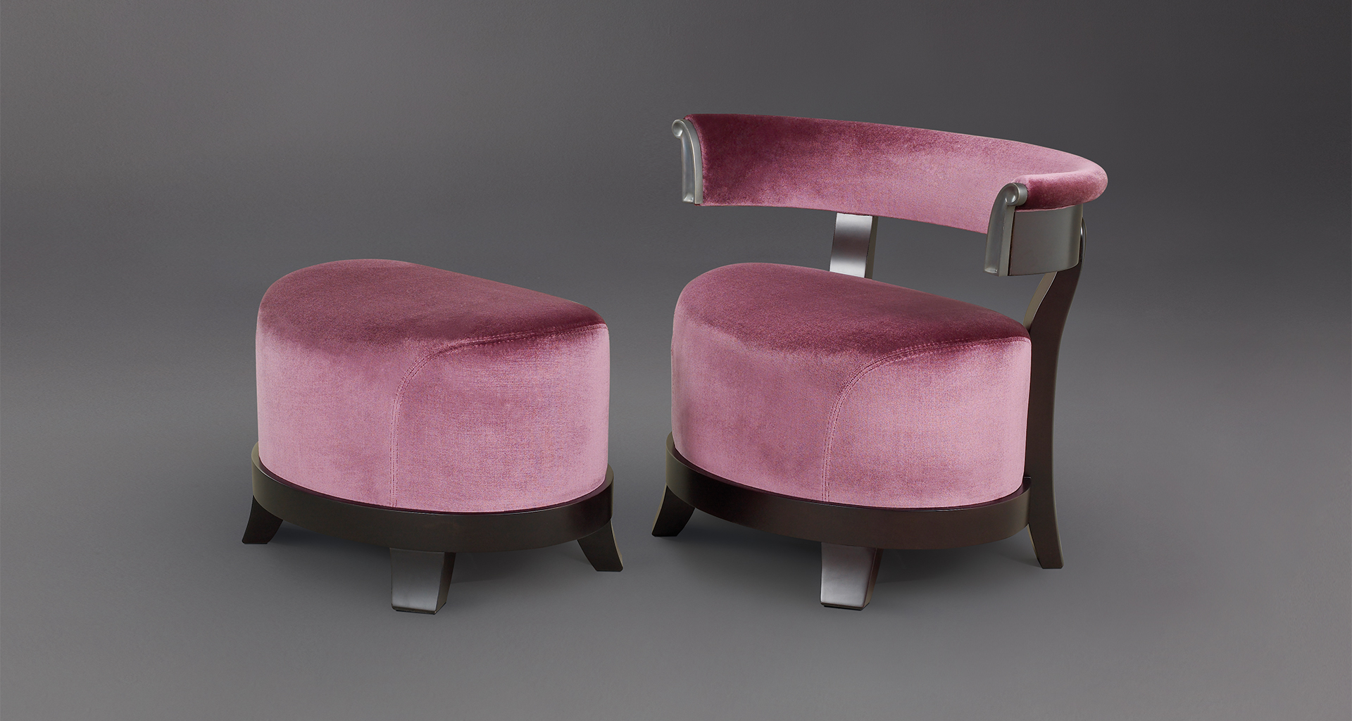 Chelsea is a wooden pouf covered in fabric or leather, from Promemoria's catalogue | Promemoria