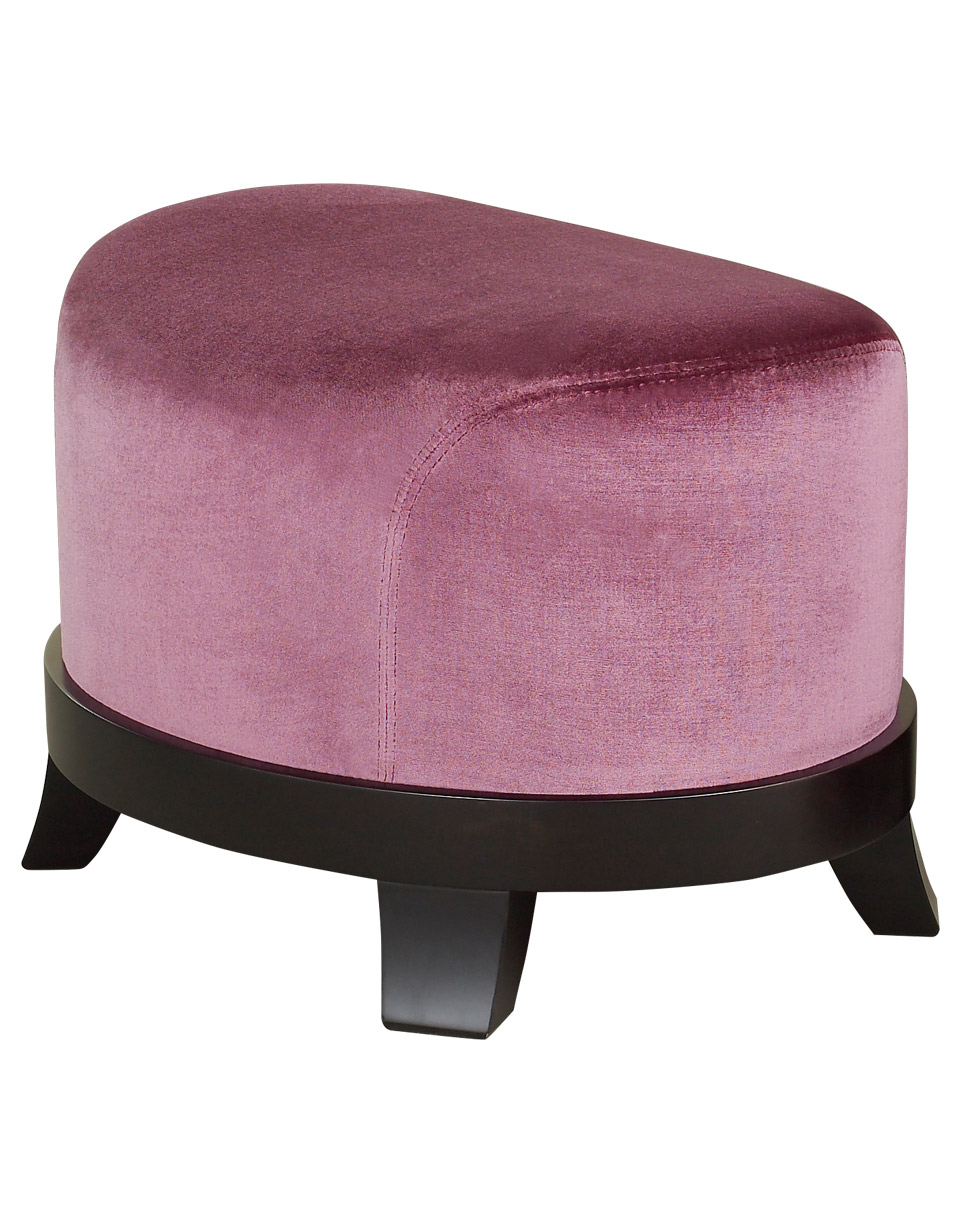 Chelsea is a wooden pouf covered in fabric or leather, from Promemoria's catalogue | Promemoria