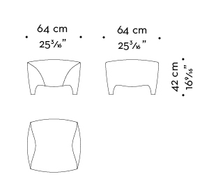 Dimensions of Club, a pouf covered in fabric and leather, from Promemoria's catalogue | Promemoria