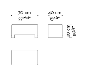 Dimensions of Ginevra, a pouf covered in fabric or leather, from Promemoria's catalogue | Promemoria